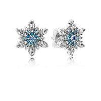 pandora silver crystallised snowflake stud earrings