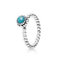 PANDORA Silver and Turquoise December Birthstone Ring