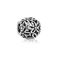 pandora flower openwork silver charm