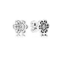 PANDORA Silver Floral Daisy Lace Earrings