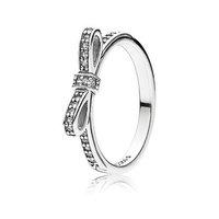 pandora silver delicate bow ring