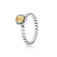 pandora silver and citrine november birthstone ring