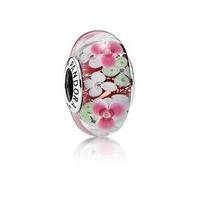 PANDORA Silver Flower Garden Murano Charm