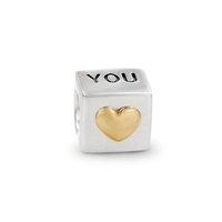 PANDORA Gold and Silver \'I Love You\' Charm
