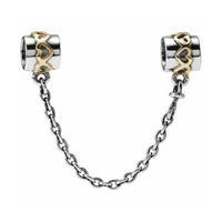 PANDORA 14ct Gold and Silver Hearts Safety Chain