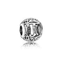 pandora silver vintage letter t charm