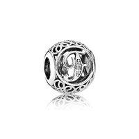 PANDORA Silver Vintage Letter F Charm