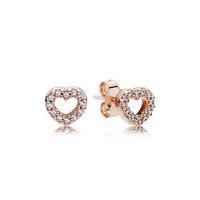PANDORA Rose Heart Stud Earrings