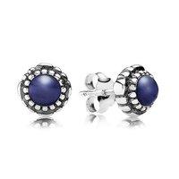 PANDORA Silver Lapis Lazuli Stud Earrings, September Birthstone Studs