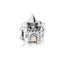 PANDORA Silver and 14ct Gold Castle and Crown Charm