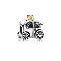 PANDORA Silver, 14ct Gold and Pearl Carriage Charm