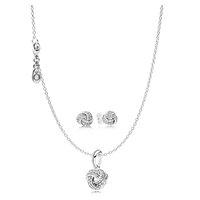 pandora silver and zirconia mothers day love knot gift set