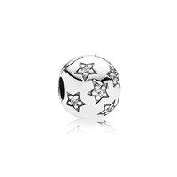 PANDORA Silver and Zirconia Multi Star Clip