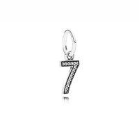 PANDORA Silver and Zirconia Number Seven Pendant Charm