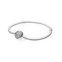 PANDORA Moments Silver Bracelet With Sparkling Heart Clasp