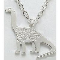 Patterned Animal Pendent Necklace - Diplodocus