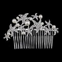 palace hairpins starfish comb for women rhinestone crystals wedding ha ...