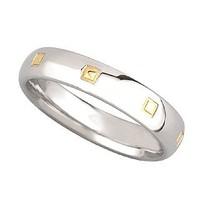 Palladium 950 and 18ct gold court wedding ring