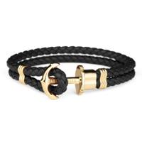 paul hewitt black gold phrep leather bracelet