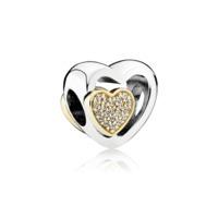 PANDORA Two Hearts in one Charm