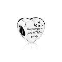 PANDORA Engraved Heart of Freedom Charm