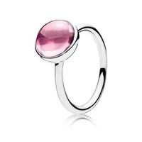 PANDORA Pink Poetic Droplet Ring