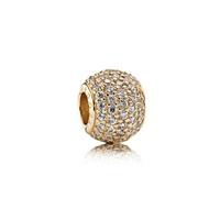 pandora abstract gold pav lights charm