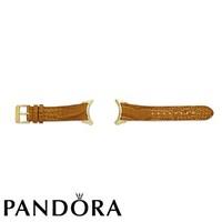 pandora imagine grand camel leather strap with gold buckle