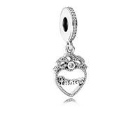 PANDORA Crystal Princess Drop Silver Charm