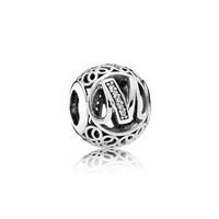 pandora vintage letter m charm