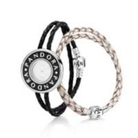 PANDORA Pandora SS 38cm Leather Bracelet Watch