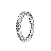 PANDORA Silver Purple Cubic Zirconia Eternity Ring