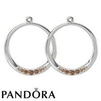 PANDORA Brown Zirconia Round Earring Charms