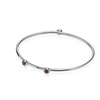 PANDORA Silver 3 Stone Garnet Bangle