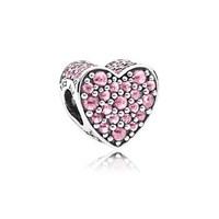 PANDORA Pink Dazzling Heart Charm