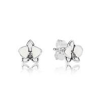 PANDORA White Orchids Stud Earrings