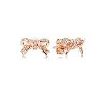 PANDORA Rose Bow Stud Earrings With Cubic Zirconia
