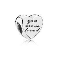 PANDORA You Are So Loved Silver Heart Charm