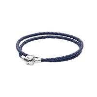 PANDORA Double Navy Leather Bracelet