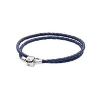 pandora double navy leather bracelet