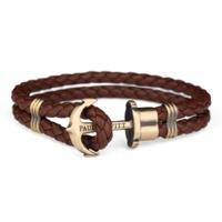 Paul Hewitt Brass & Brown Leather Phrep Bracelet