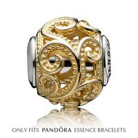 PANDORA Essence Silver 14ct Gold Swirl CREATIVITY Charm 796050