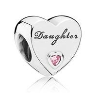 PANDORA Silver Pink Cubic Zirconia Daughters Love Charm 791726PCZ