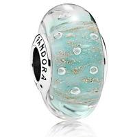 PANDORA Mint Glitter Murano Glass Charm 791669