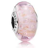 pandora pink glitter murano glass charm 791670