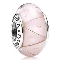 PANDORA Silver and Pink Murano Glass Charm Bead 790922