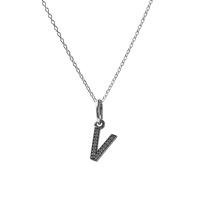 pandora sparkling alphabet v necklace cn053