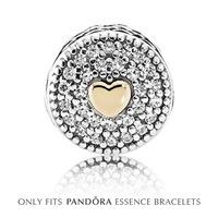 PANDORA Essence Silver 14ct Gold Affection Charm 796085CZ