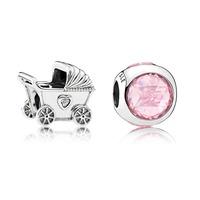 PANDORA Pink Baby Pram Charm Set BB240