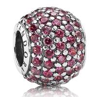 PANDORA Silver Red Cubic Zirconia Pave Ball Charm 791051CZR